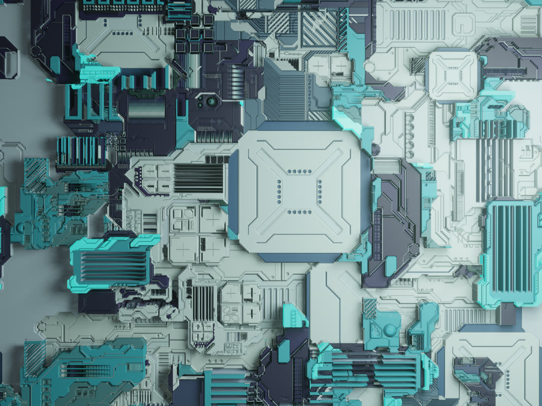Illustration abstraite de circuits et de technologies émergentes